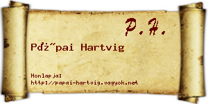 Pápai Hartvig névjegykártya